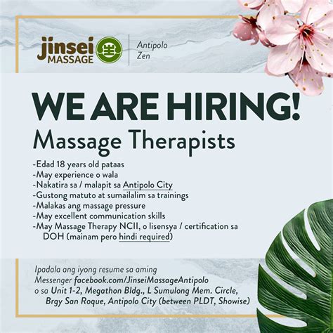 Antipolo Hiring Massage therapist and Nail Tech .
